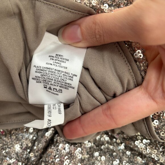 Express Sequin One Shoulder Puff Sleeve Top NYE New Years - Picture 7 of 10